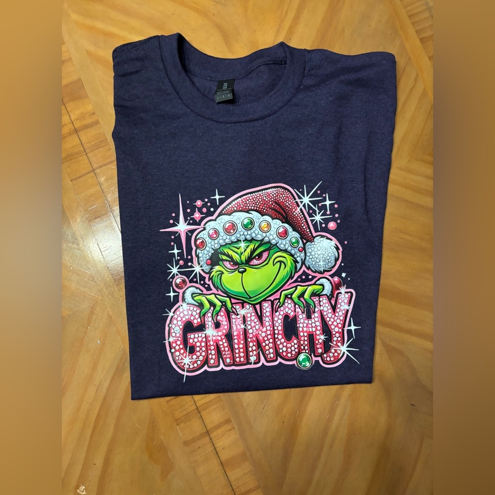 AFTER HOLIDAY NEW Christmas Grinch T-Shirt - Navy Blue